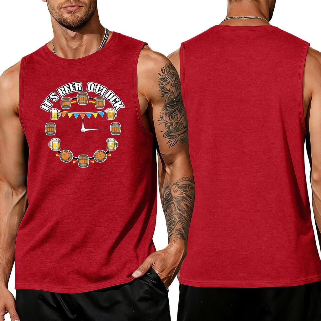 Men's Casual Sleeveless Tank Top Loose Fit Summer Daily Wear Muscle Shirt Printed Graphic Design Lightweight Comfortable