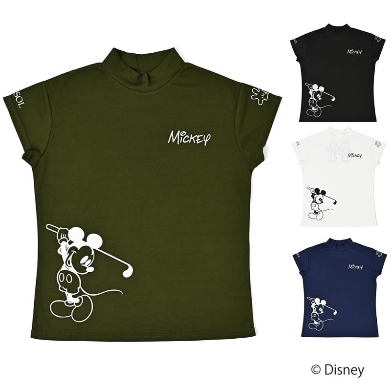 Delsol 7850 NV Mickey Mouse Short Sleeve Mock Neck Shirt (M)