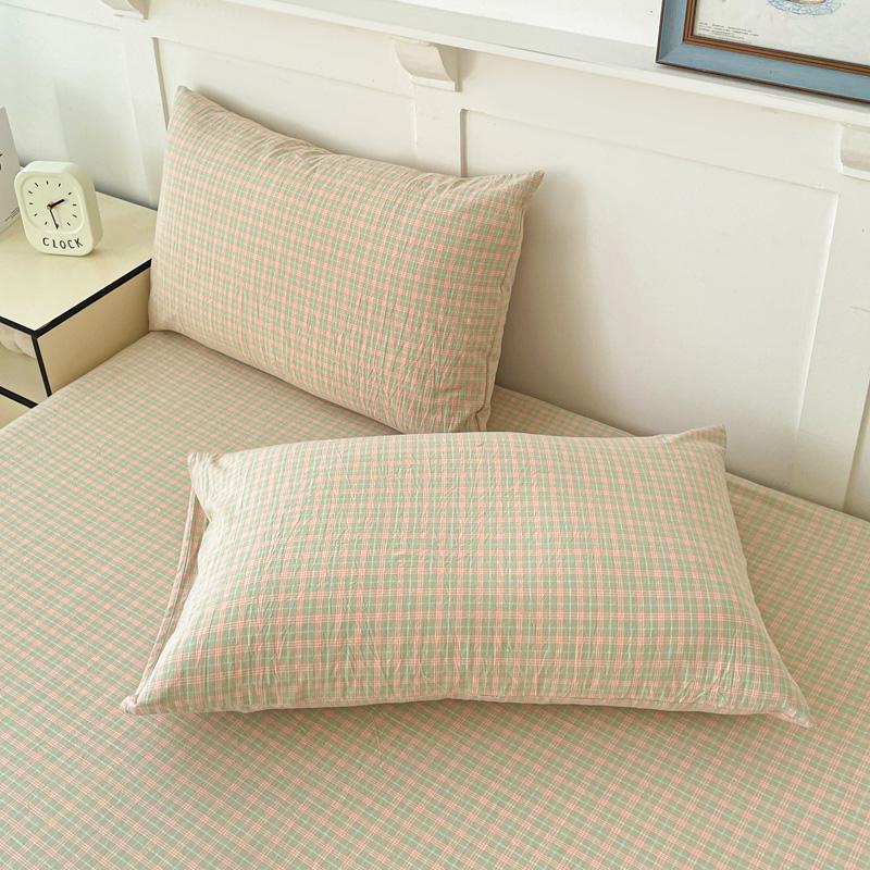 100% Cotton 2pcs Pillowcase 48x74cm Grid Printed Pillowcase Cover for Home Simple Style Cotton Pillow Cover