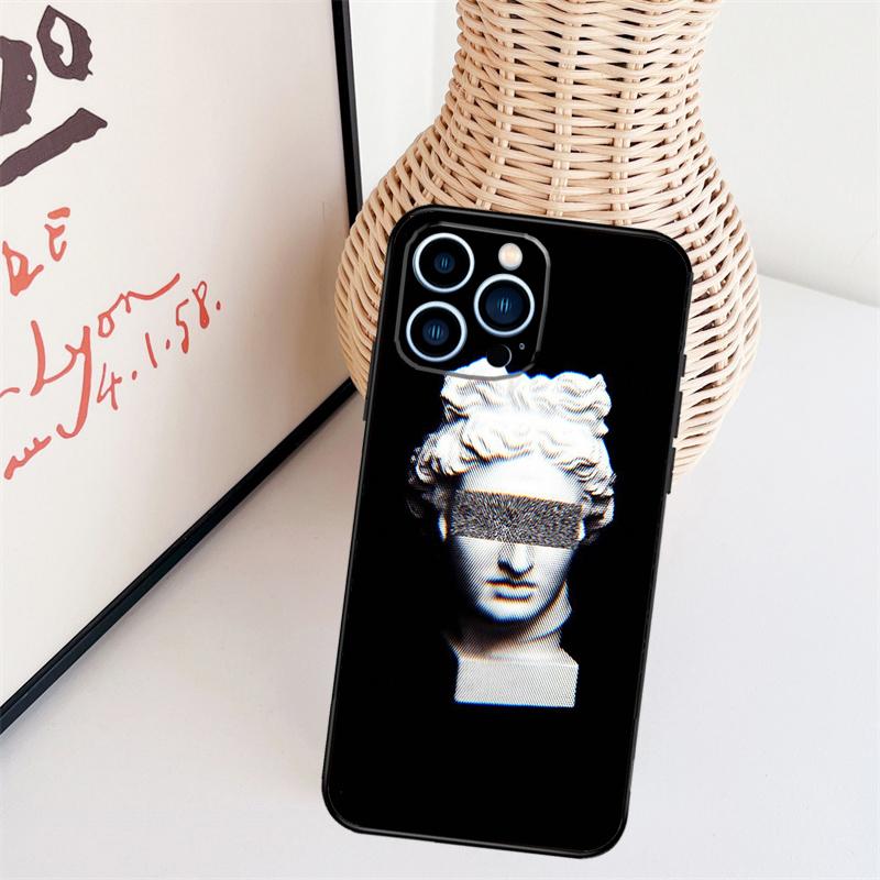 Greek Aesthetics Plaster statue Phone Case For iPhone 17 Pro Max 14 13 12 11 15 16 Pro Max mini 15 16 Plus 16e Back Cover