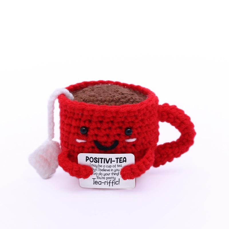 New Handmade Positive Energy Crochet Cake Doll - Emotional Support Desktop Decoration Christmas Birthday Gift for Friends