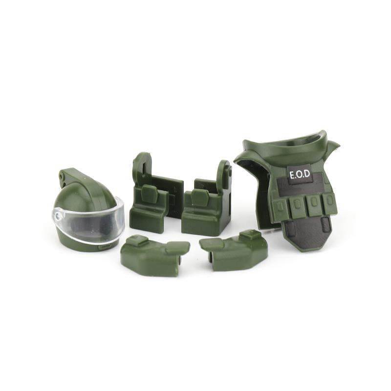 Military Figures Bomb Disposal Suit Accessories Building Block Modern Police Soldier Vest Equipment Model Mini Parts Bricks