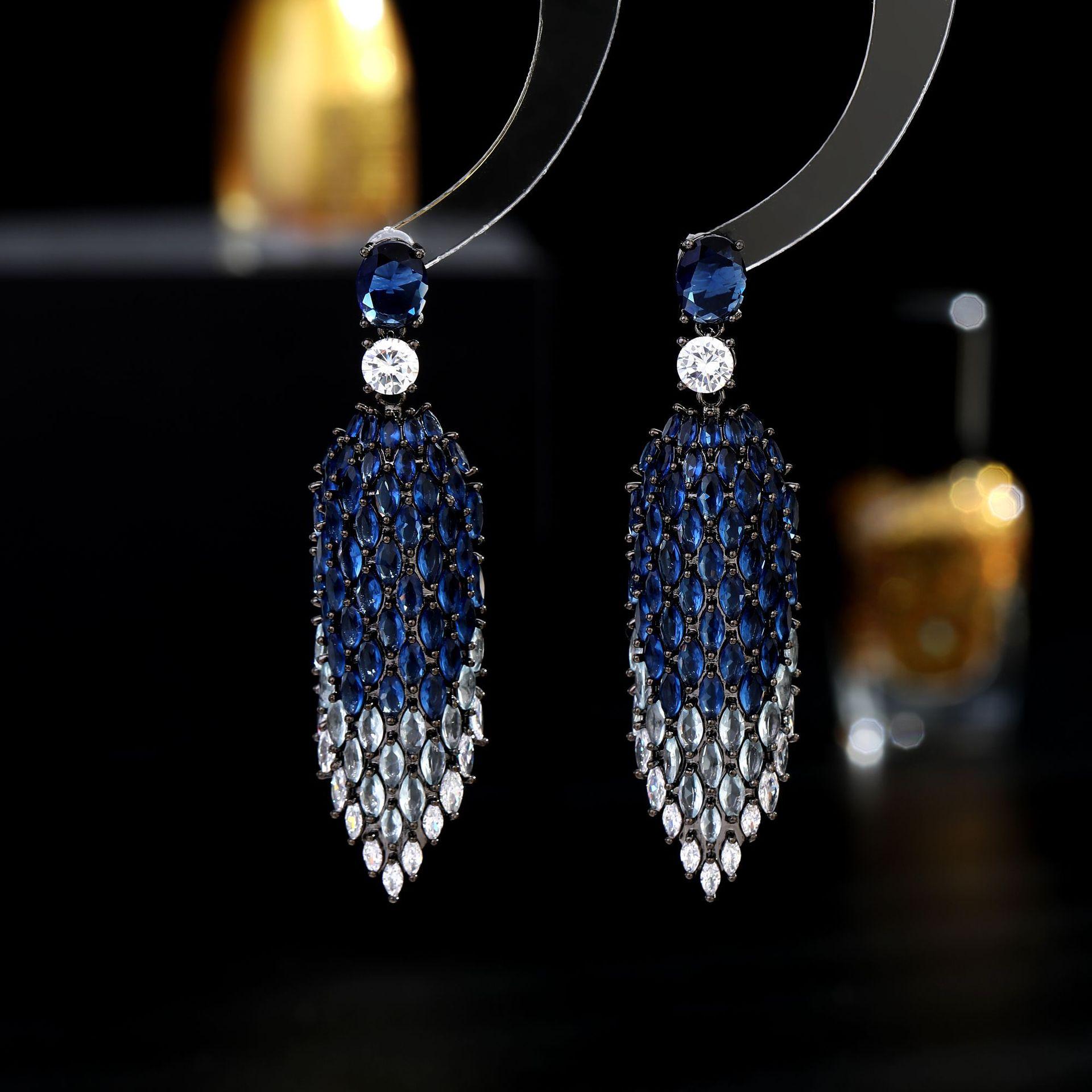 

Модные серьги Повседневные аксессуары Женский дизайн Длинные серьги с кисточками Универсальные аксессуары Подарки для вечеринок и праздников синий