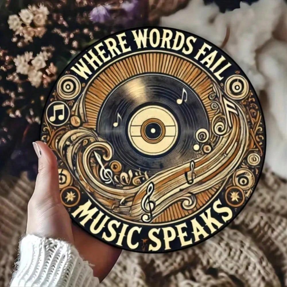 Exclusive 2D Metal Tin Sign Retro Circle Record Wall Art Home Bar Garage Decor
