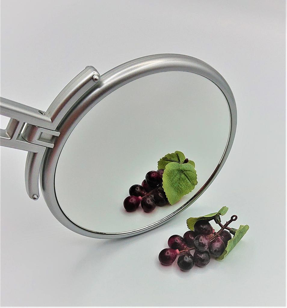 MELFA Makeup Mirror Hand & Stand L with 3x Magnification, Made in Japan, Double-Sided