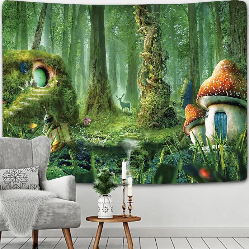Forest Tree Scene Tapestry Room Wall Art Home Bedroom Aesthetic Y2K Decor Wall Hanging
