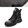 Spring Autumn High Top Casual Shoes Women Sports Style White Round Toe Side Zipper Thick Sole
