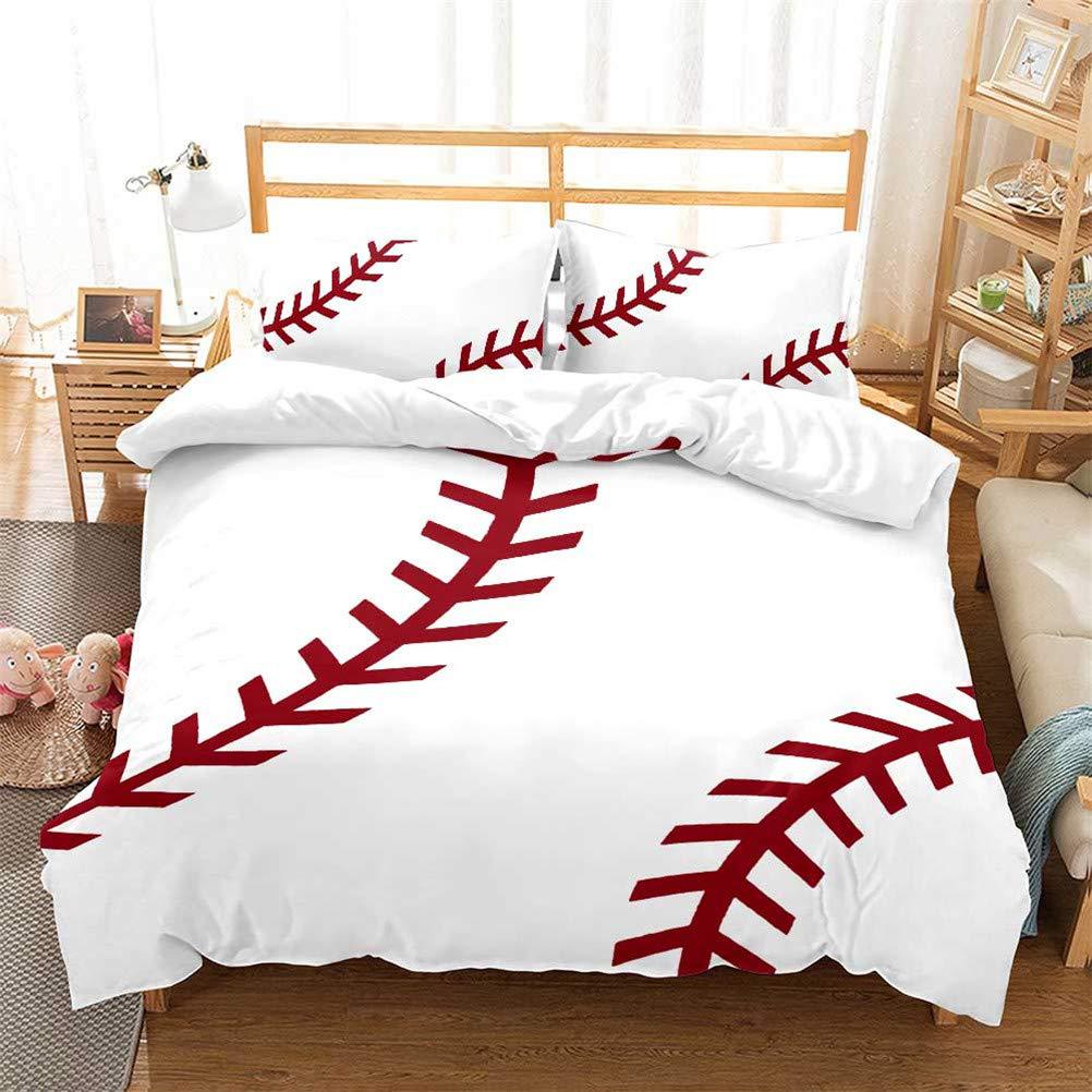 Baseball Three-Piece Quilt Cover Digital Printing Bedding Set Bed Cover