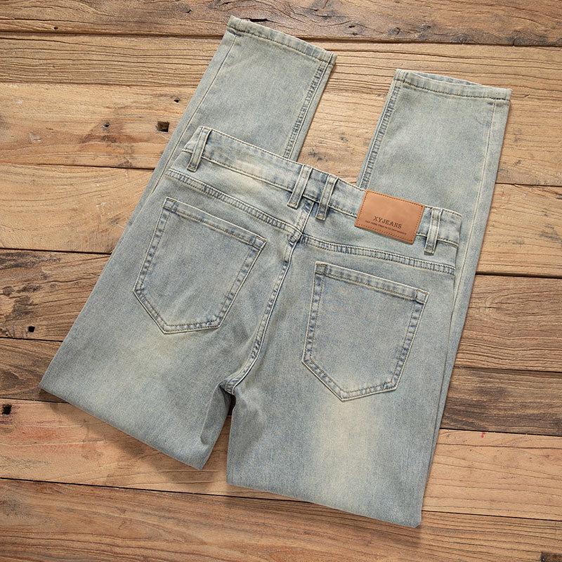 2024 Pánské Slim Fit Světlé Retro Elastické Džíny – Trendy a Všestranné