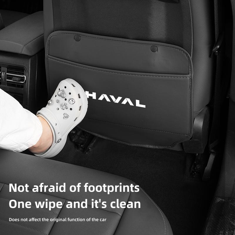 Car Seat Anti-Kick Pad Leather Back Protector Cover For Haval H6 Dargo H9 M6 H6S F7 F7X Jolion X DOG XY H2 H3 H5 H7 H8 M4 F7H