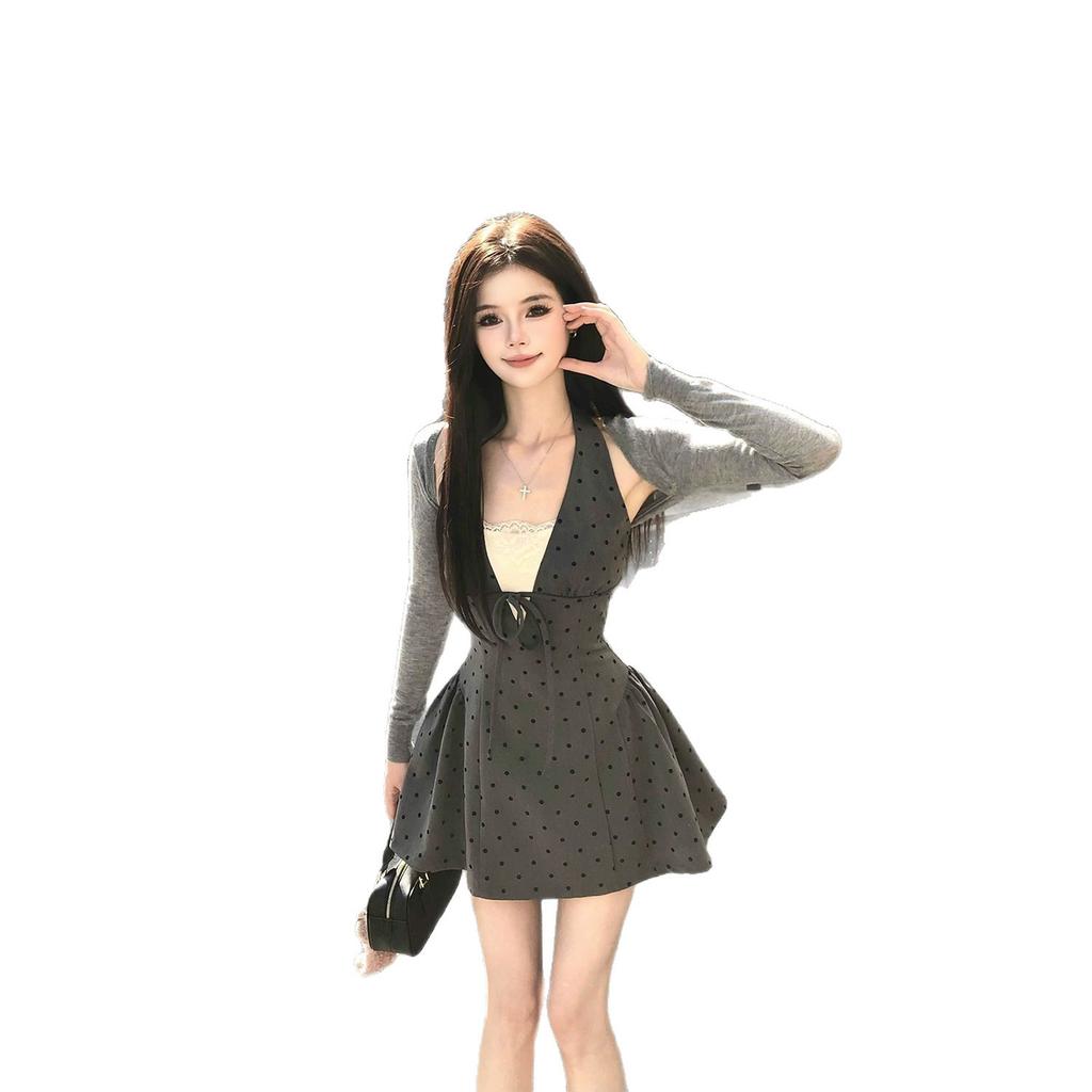 Gentle Wind, Super Good-looking Polka Dots, Waist, Slim Suspenders, Short Skirts, Small People Wear Beautiful Dresses, Summer