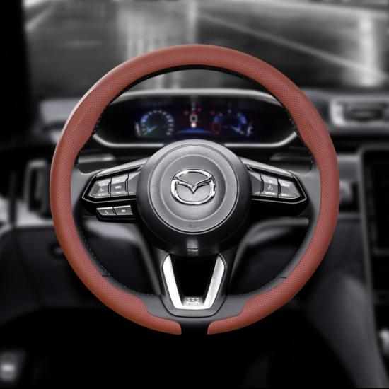 8DNappa leather Car Steering Wheel Cover For Mazda CX-30 CX30 2024 Non-Slip Washable Auto Accessories