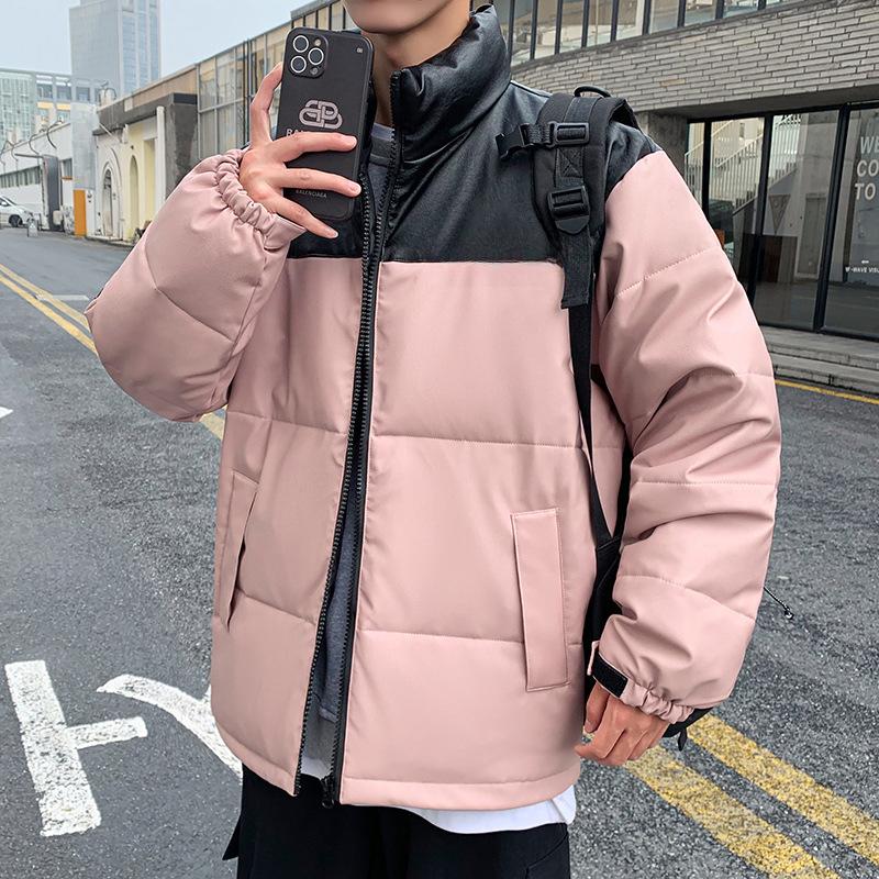 Winter-Daunenjacke aus Pu-Leder für Männer und Frauen, waschmaschinenfest, für Junior High School und High School, neuer, dicker Trendjacken-Trend für Studenten