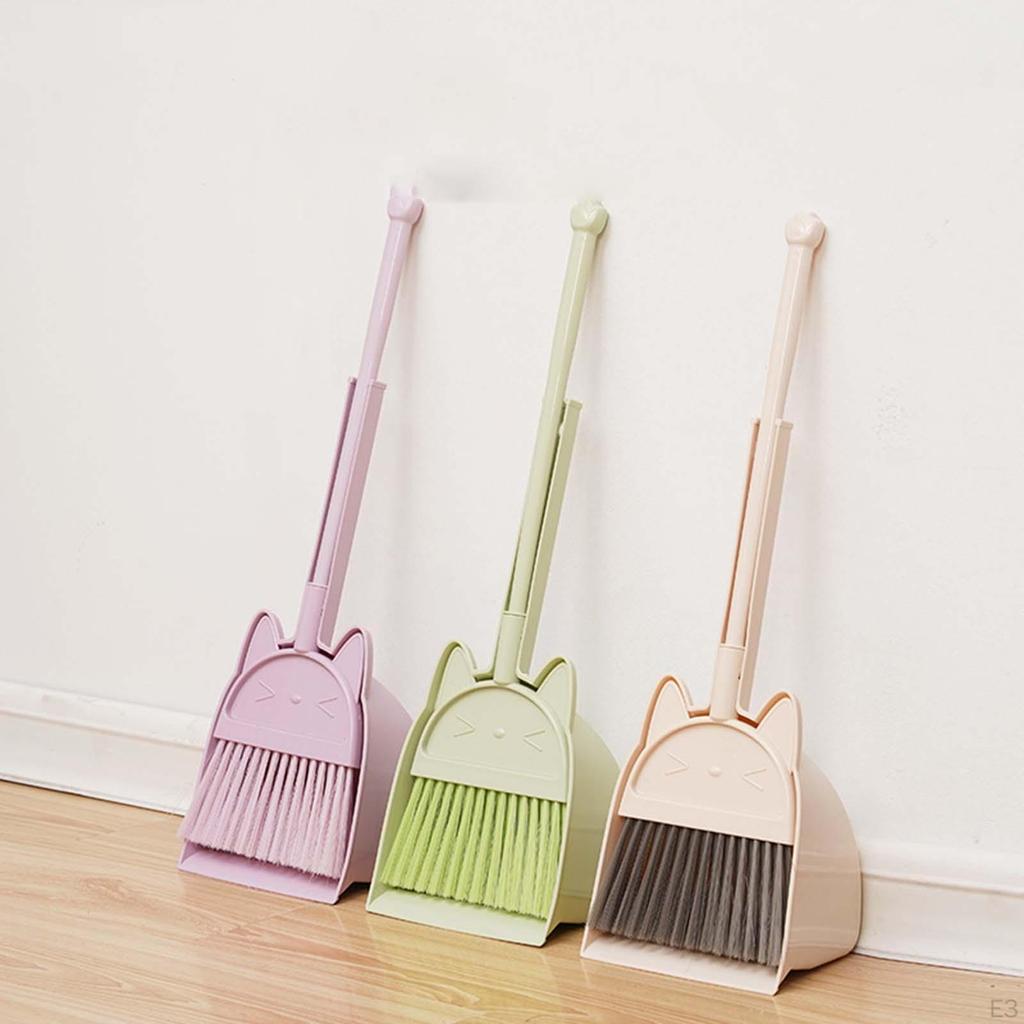 Children Cleaning Broom Dustpan Set, Kids Sweeping House Toy Set for Age Boys Birthday