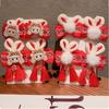 Lion Dance Plush Rabbit Hairpin Bunny Bow Hair Clip Lovely Children Red Hairpin  Baby