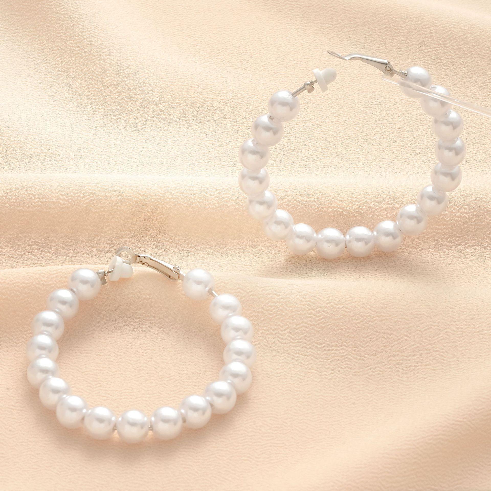 Рекламные персонализированные серьги, стильные и простые женские серьги с искусственным жемчугом, без зажимов