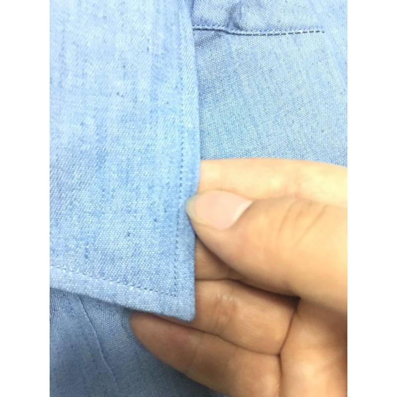 Spring Autumn Hot Men's Casual Shirt Pocket Splicing Cotton Slim Fit Long Sleeved Shirt Cowboy Shirt Men