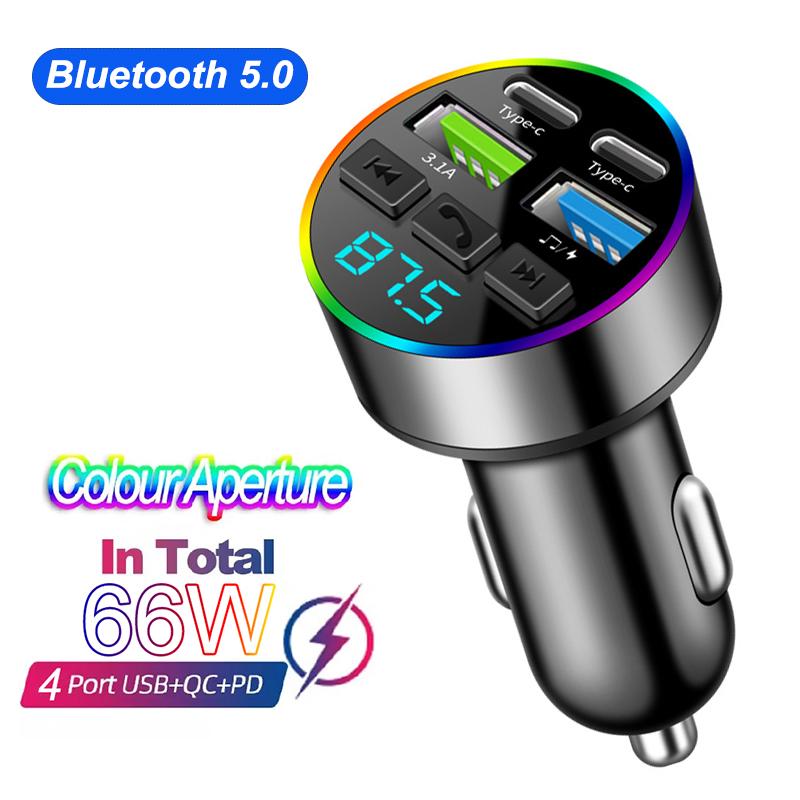 Bluetooth 5.0 Auto FM vysílač Handsfree rádio Handsfree MP3 přehrávač Sada do auta 20W PD QC3.0 Rychlé nabíjení Duální USB nabíjecí adaptér