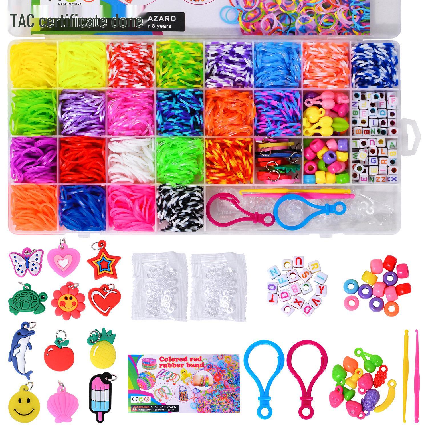 Varavīksnes gumiju DIY aušanas mašīna bērniem