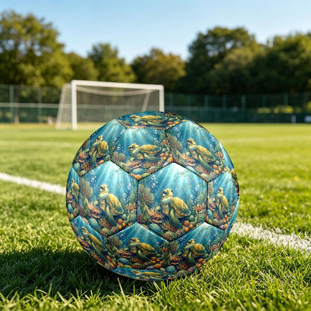 1pc Oceanic Serenity Theme Soccer Ball Football, Size 5, Lightweight PVC, Durable Outdoor Training Soccer Ball, Gift M61412