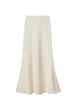Eleganter Satin-Midirock im französischen Stil - Hoher Bund, Minimalistisches A-Linien-Schirmdesign für Damen