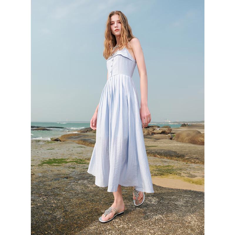 

Sancai 2025 Spring Resort Off-Shoulder A-Line Camisole Dress M