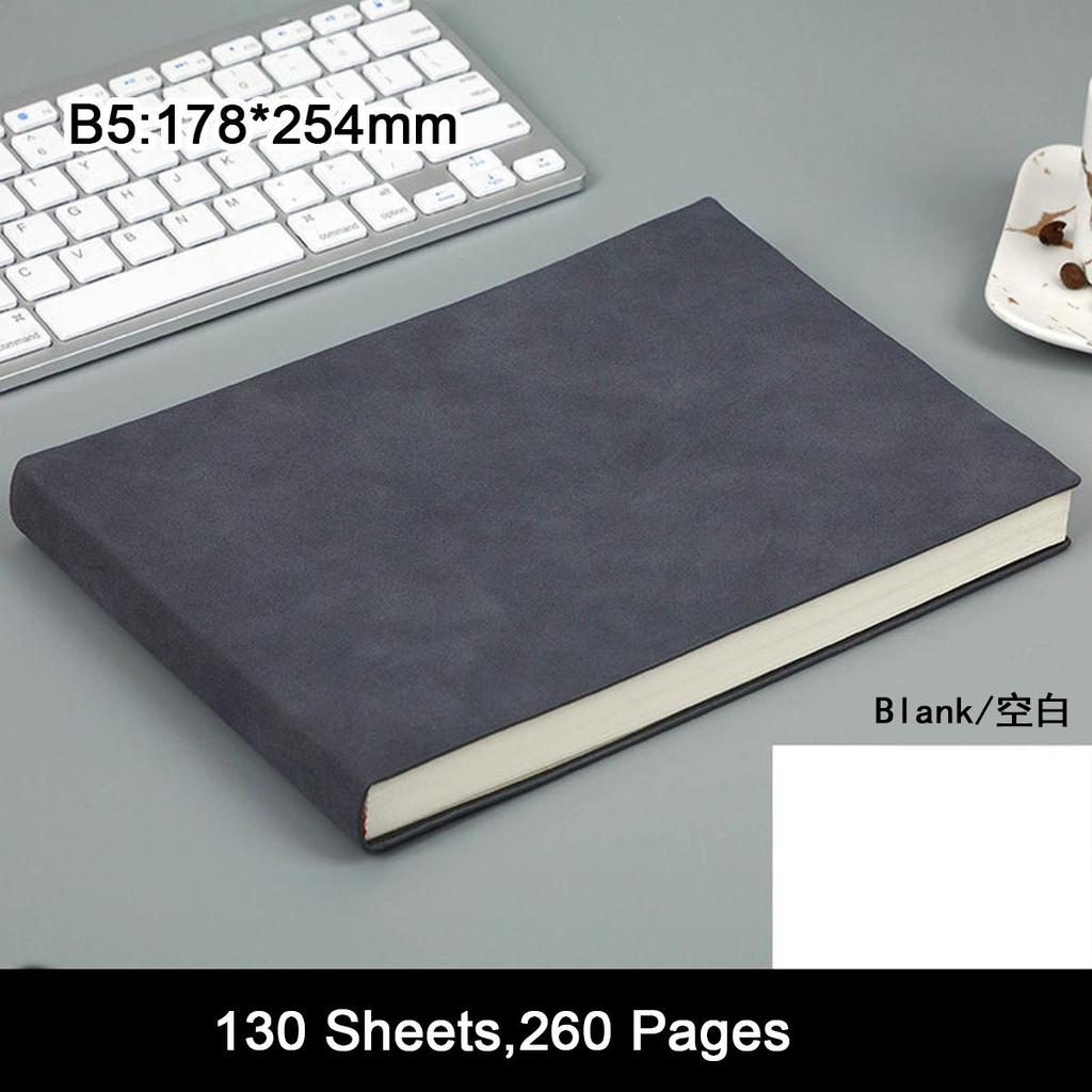B5 Soft Leather Student Subject Notebook, Work Meeting Record Book, Business Notepad, Drawing Book, Mind Map, Grid/lined Blank Pages