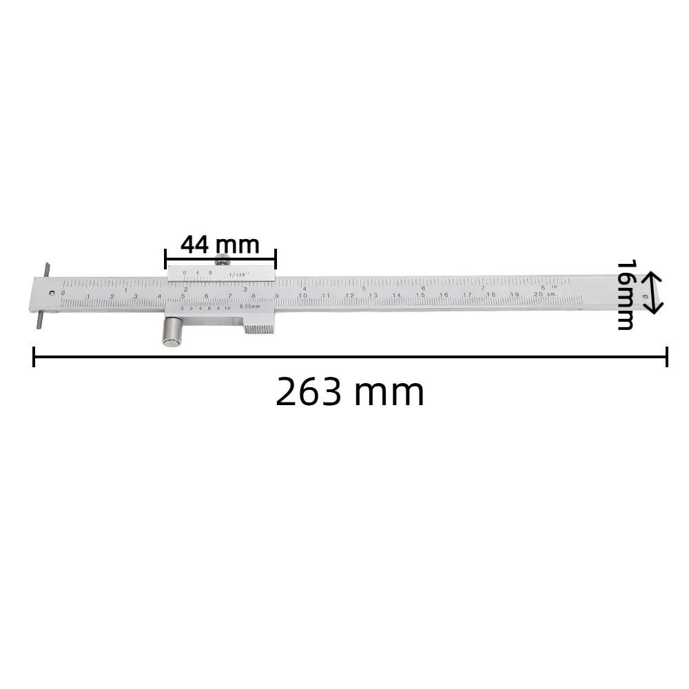 0-200mm / 8 Inch Range Parallel Crossed Caliper 0.05 mm Accuracy Carbide Scriber / Needle Vernier Scribing Caliper