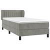 3127577 vidaXL Lit à sommier tapissier et matelas Gris clair 80x200 cm Velours