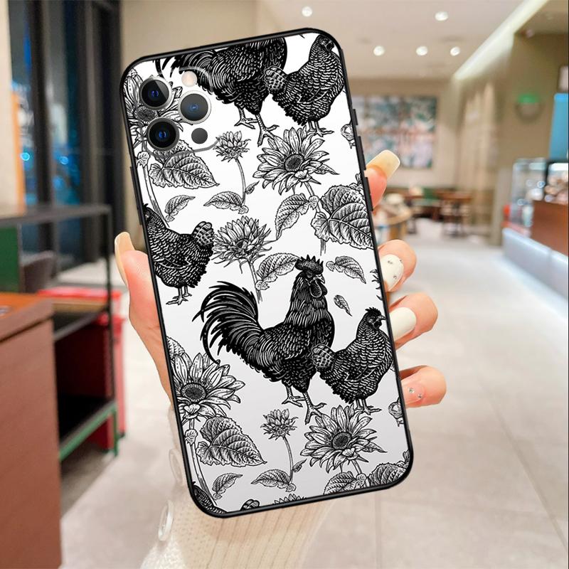 Chicken Pattern Phone Case For iPhone 17 16 15 14 13 12 11 Pro Max Mini 16 Plus 16e 17 Air Protective Cover