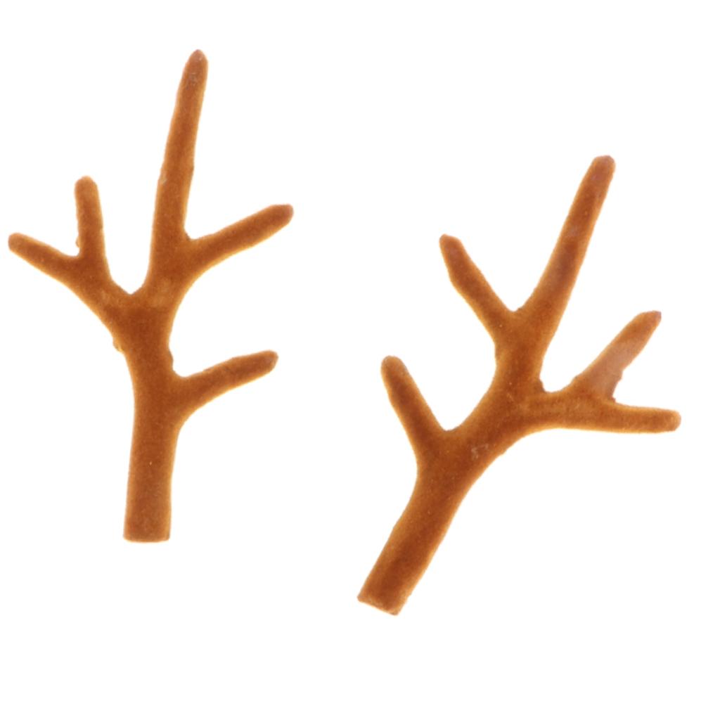 A Pair of 7cm Deer Antlers Model Toy, Plastic Wall Ornament, Home Decor Present