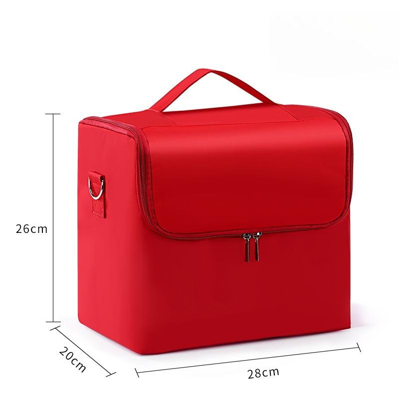 

Women Portable Tattoo Makeup Bag Beauty Nail Art Storage Bag Simple Black Cloth Bag Large Capacity Handheld Tool Bag for Travel 28x20x26cm красный
