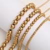 Classic Adjustable Gold, Silver, and Black Stainless Steel Beaded Bracelet (10/8/6/4MM)