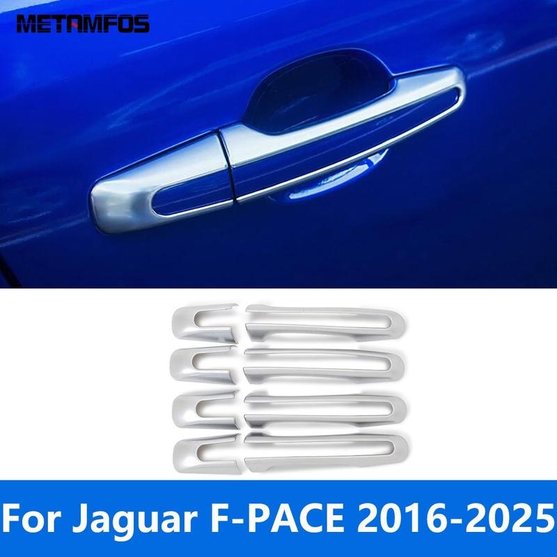 For Jaguar F-PACE 2016- 2024 2025 Matte Side Door Handle Cover Trim Protection Cap Exterior Accessories Car Styling