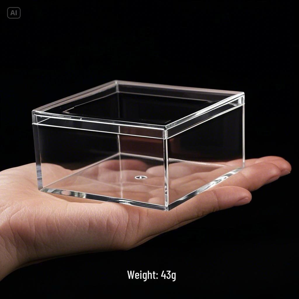 Transparent Square Acrylic Storage Box for Figures - Dustproof Food-grade Plastic, PS Wedding Candy Box with Lid