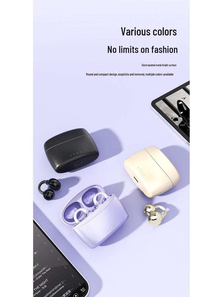 2025 Air Conduction Bluetooth Earphones: Clip-On, Long Battery, High-Fidelity Sound, Noise Reduction for Sports.