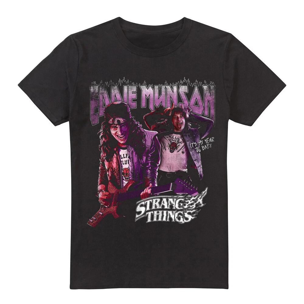 STRANGER THINGS EDDIE MUNSON HOMAGE 86 T SHIRT, Black XL