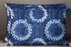 S4Sassy Shibori Print Cotton Poplin Indigo Blue 2 Pcs Decorative Rectangle Pillow Sham-20 X 28