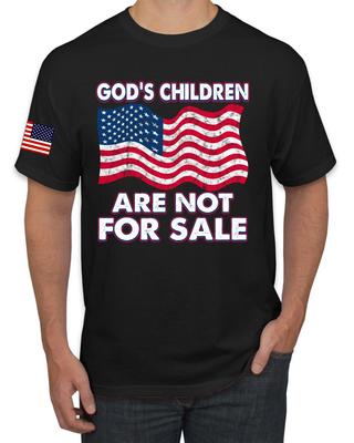 Gottes Kinder sind nicht zu verkaufen Wavy Amerikanische Flagge Herren Grafik T-Shirt