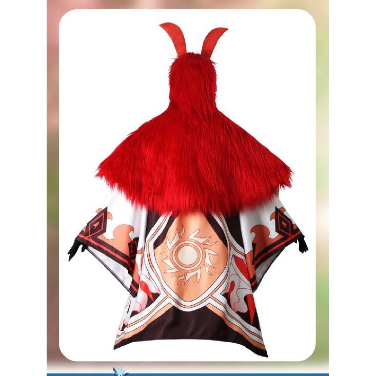 Genshin Impact Cosplay Water Fire Ice Thunder Attribute Abyss Mage Cosplay Costume Mask Headband Halloween Party Cape Outfits