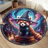 Magical and cute animalsRound Area Rug,Carpet Rug for Living Room Bedroom Sofa Playroom Decor,Non-slip Floor Mat