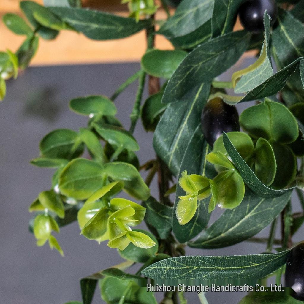 Simulated Green Olive & Eucalyptus Plant with Fruit Rattan Pine Cypress Vine for Wall Decoration.