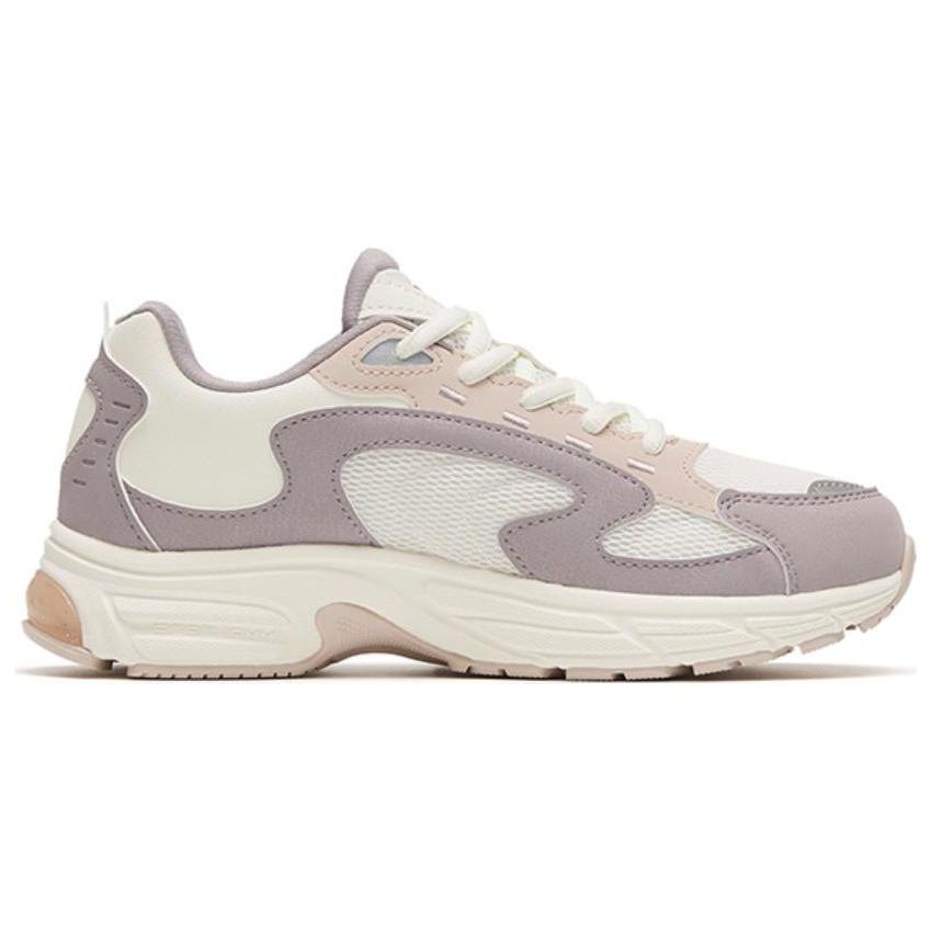 Anta AT954 Shock Absorbing Non-Slip Durable Low-Top Running Shoes Women Sneakers White Lotus-Gray 122315503-6