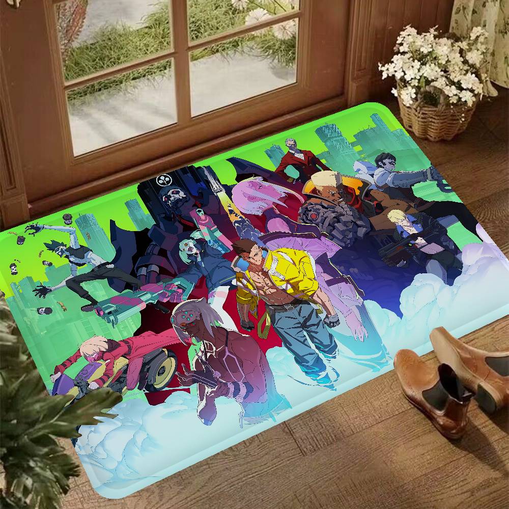 Cyberpunk Edgerunners Anime Hallway Carpet Washable Non-Slip Living Room Sofa Chairs Area Mat Kitchen Doormat Area Rug