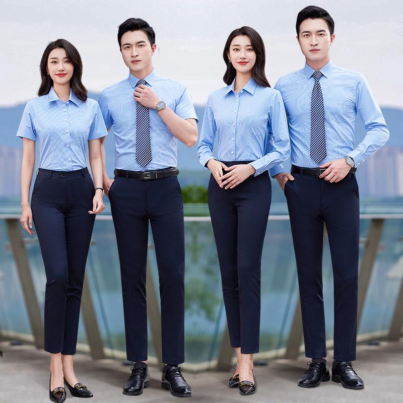 Unisex Short-Sleeve Summer Workwear Set with Logo Embroidery
