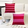 INS Rot-Pink gestreifte Kissenhülle Auto Überwurfskissenhülle für Sofa Auto Weihnachtsgeschenk 40x40cm 45x45cm