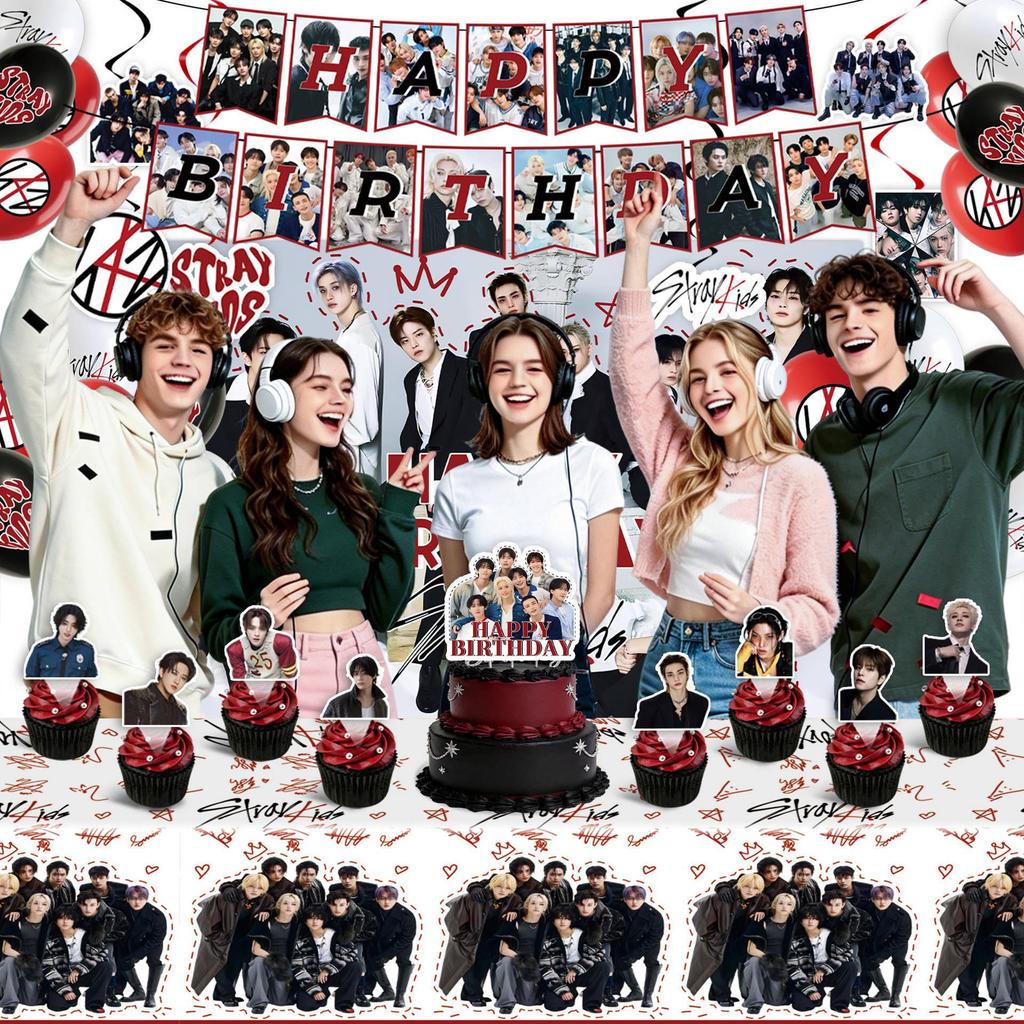 Baner Urodzinowy i Zestaw Stołowy K-pop Stray Kids