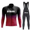 Long Sleeve Cycling Jersey Set Slim Fit Unisex Mountain Road Bike Quick Dry Trendy Sportswear