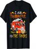 Thankful For Fire Trucks Funny Turkey Driving Driver T-Shirt