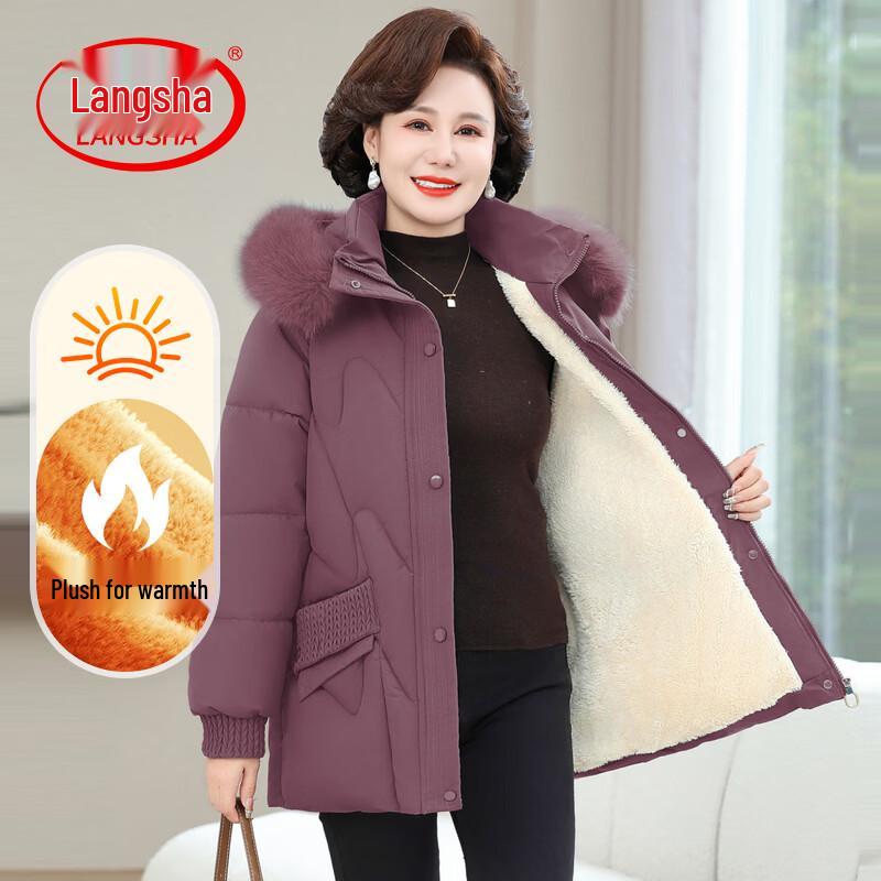 LangSha Women s Mid-Length Warm Winter Jacket 3XL